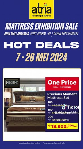 Atria Furnishings & Mattress Exhibition Sale at Aeon Mall Deltamas West