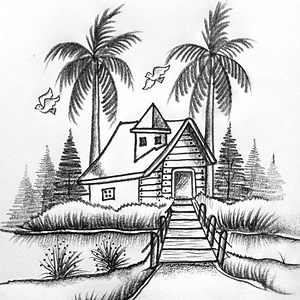145K views · 2.4K reactions | How to sketch wooden cottage #scenery #drawing #drawingsketch | Md. Takbir Hossain | Facebook