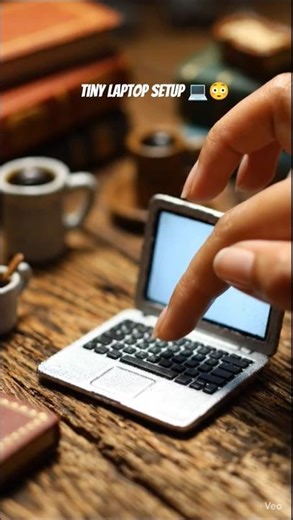 Tiny Laptop Setup 💻😳 #minigadgets #tech #viral #shorts #future