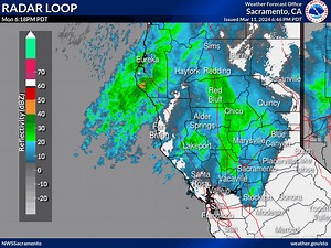 1.8K views · 48 reactions | Current radar loop indicating rain moving through the area. Rain is changing over to snow at around 5000 feet. Light amounts of rain and snow is expected through the evening. | US National Weather Service Sacramento California | Facebook