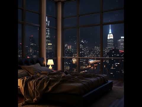 A Crackling Fireplace and City Rain at Night: Relaxing Sounds for Peaceful Nights 🌧️