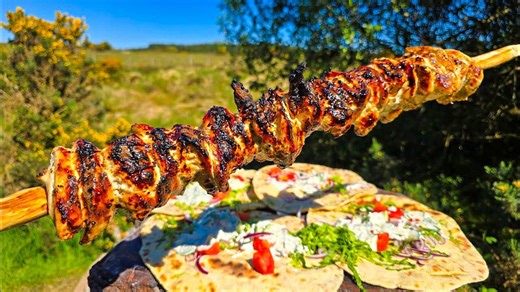 What happens when chicken gyros hit open fire