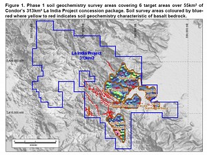 Condor Gold Plc Announces 55km² Soil Sampling Programme Generates Exploration Targets on La India Project
