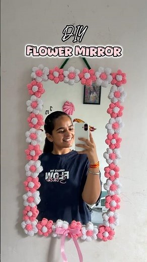 Cutest Room Decor DIY! ✨🌸 #craft #diy #shorts #handmade #crochet #mirrorcraft