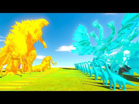 Thermonuclear Godzilla vs King Ghidrorah – Orange Monster Team vs Cyan Monster Team