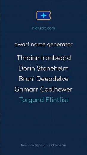 Dwarf name generator | Free Name Generator #Shorts