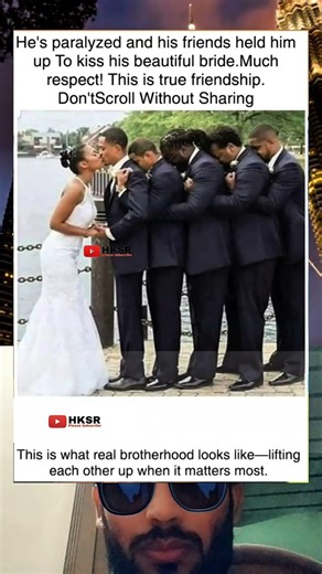 He is Paralyzed his friends helped him to kiss his beautiful bride