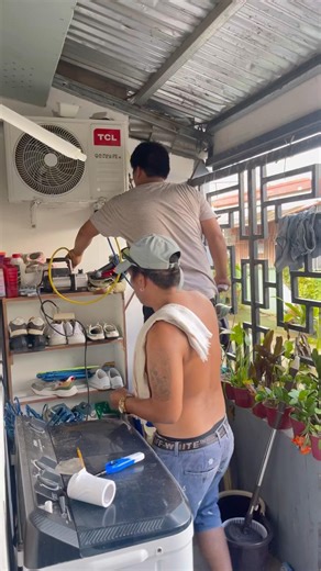 1 unit Split type Air condition #installations #highlights #followers