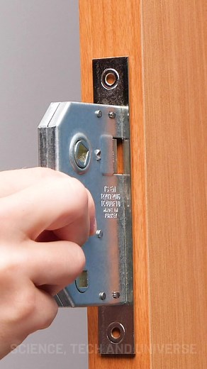 1.9M views · 4.8K reactions | Install A Door Lock Thanks for watching! Please be aware that this video is for entertainment purposes only and techniques shown should not be attempted at home! | Science, Tech and Universe | Facebook
