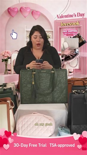 【Valentine's Day Gift】LOVEVOOK Canvas Laptop Tote Bag 15.6 & 17.3 inches for Women with Clutch Purse, Lightweight Tote Bag with 2 Cup Holder, Purses for Women, Computer bag for Work, Office, Casual. TikTokShopJumpstartSale