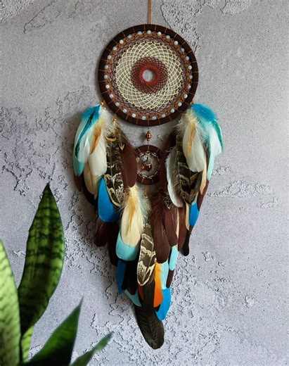 Indian Art Dreamcatcher Ojibwe Inspired, Large Authentic Dream Catcher, Real Indigenous Style Traditional Traumfanger, Bedroom Wall Decor - Etsy