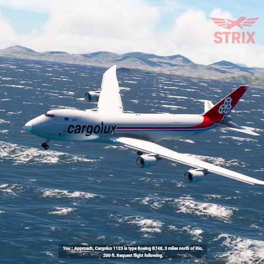 Too Low Over Water! Cargolux Boeing 747 Nearly Hits the Sea on Rio de Janeiro Approach – Extreme | STRIX