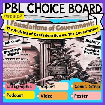 HSS 8.2.2 Articles of Confederation vs Constitution PBL Choice Board