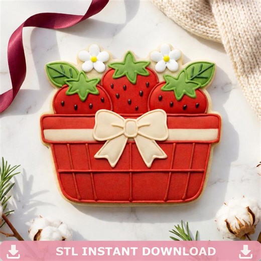 Strawberry Basket Cookie Cutter STL File, Berry Basket, Digital Download - Etsy
