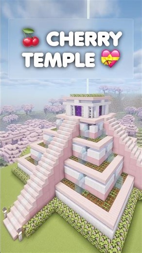 Minecraft Tutorial | Cherry Temple 😱 #minecraft #shorts