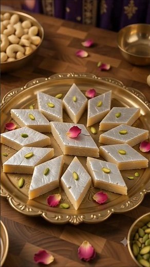 🥜 Kaju Barfi Recipe | Easy Homemade Cashew Fudge Soft & Delicious Indian Sweet#cooking#viral#shorts