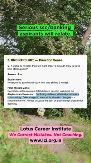Direction Sense Trap | Total Distance vs Final Position #rrb #rrbpo #ssc