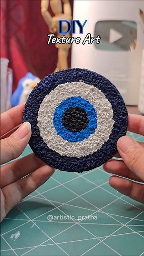 Texture Art 🧿 using tissue paper 🎨 #textureart #evileye #diy #crafting