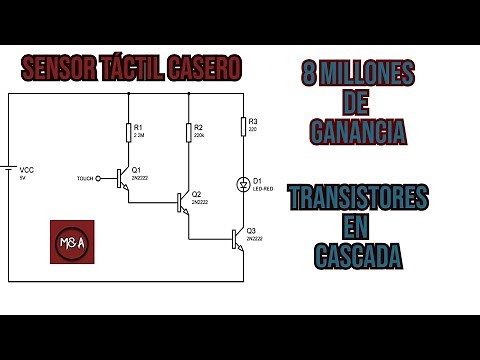 SENSOR TÁCTIL CON TRANSISTORES | TRANSISTORES EN CASCADA | ACCIONAMIENTO DE MOTOR CON SENSOR CASERO