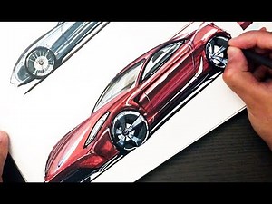 How to Sketch with Markers - Car in 3/4 Front View