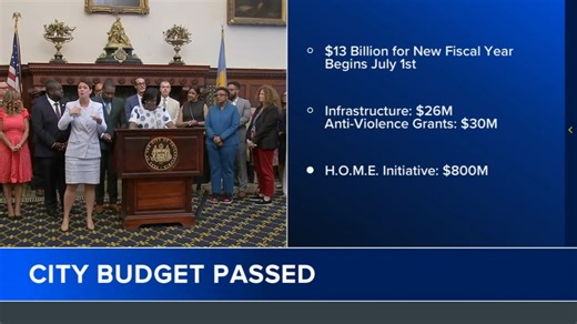 Philadelphia passes city's $13B budget, funding infastructure, anti-violence and HOME initative