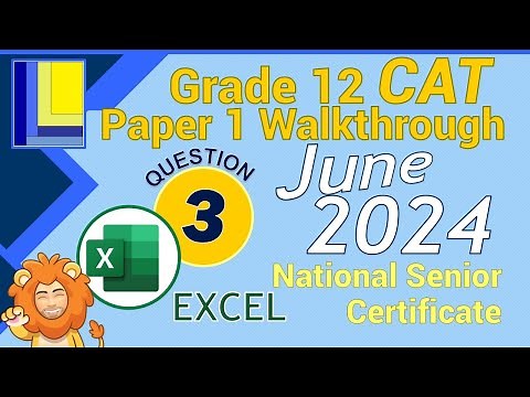 Computer Applications Technology | Grade 12 | Paper 1 June 2024 | Q3 - Excel Spreadsheet