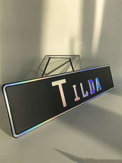 Custom Embossed License Plate: Iridescent Metal, Personalized Gift - Etsy Australia