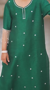 Color: Emerald Green Fabric: Raw Silk Work Details: Swarovski...