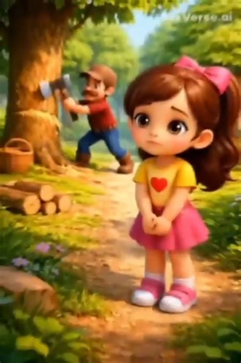 "Girl Saves the Trees" 👧🌳#3danimation #youtubeshorts #animated cartoon #funnyvideos #trees #viral