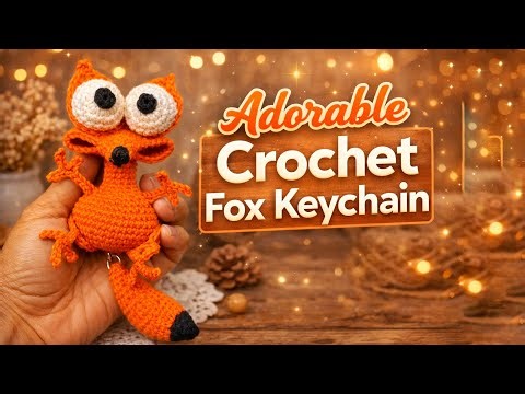 💜 Crochet Keychain For Beginners ‼️ Adorable Crochet Fox Keychain Friendly For Beginners