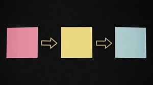 Three Blank Sticky Notes Arrows Between Stock Footage Video (100% Royalty-free) 1111215527 | Shutterstock