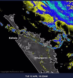 Rain radar between 10am and 11am. Lots of rain heading our way. | Northland Weather Updates
