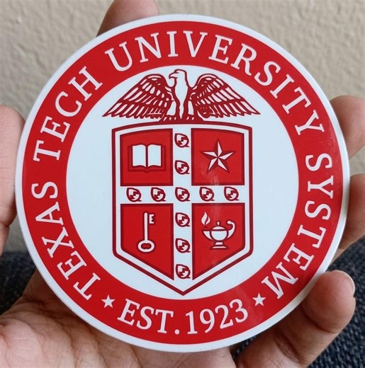 Texas Tech University System Logo Sticker Waterproof Vinyl Red Raiders Decal - Etsy