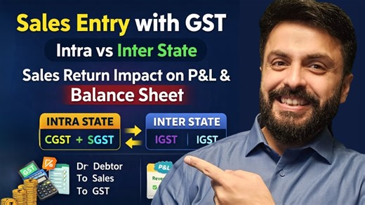 Sales Entry with GST Intra & Inter State Sales Return Impact on P&L & Balance Sheet #cadeveshthakur #gstbasics #accounting #cbse #class11 #class11accounting @cadeveshthakur Welcome to Day 33 of the 50 Days Accounting Challenge 📘🔥 In today’s video, we break down Sales and Sales Return with GST in a simple, logical and structured way. This is not just about passing journal entries. You will understand the complete linkage between: ✔ Sales ✔ Output CGST / SGST / IGST ✔ Cash & Debtors ✔ Sales Retu