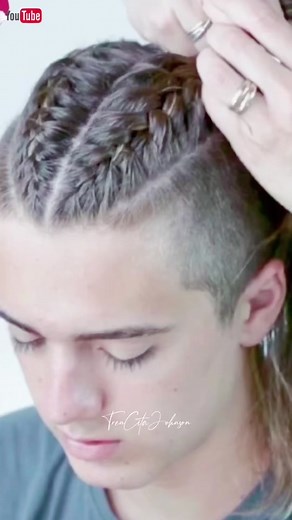 Men's Easy Double French Braid into Bun Tutorial