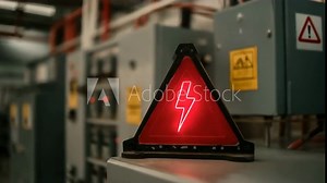 Warning sign for electrical hazard.
