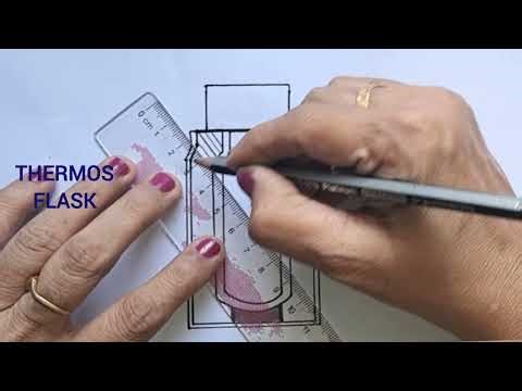 How to draw a Thermos flask easily / thermos flask diagram /clasw 7 science diagram
