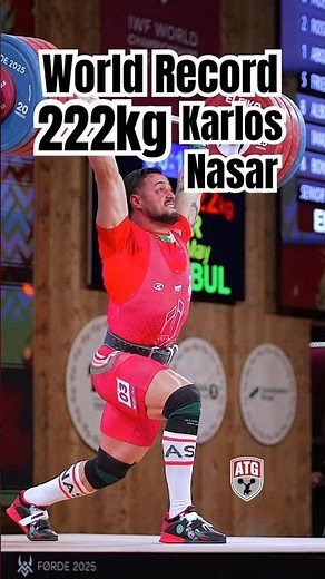Karlos Nasar (94kg Bulgaria 🇧🇬) 222kg / 489lbs C&J World Record at the 2025 World #weightlifting