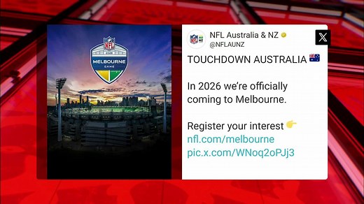 NFL announces international games in Melbourne starting 2026