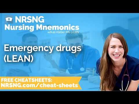 Emergency drugs LEAN Nursing Mnemonics, Nursing School Study Tips