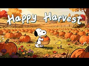 Happy Pumpkin Harvest with Snoopy 🎃🍂 Cheerful Jazz for Golden Fields & Cozy Autumn at Snoopy Station
