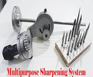 Multipurpose Sharpening Jig for V-Bits, Drill Bits and Graver