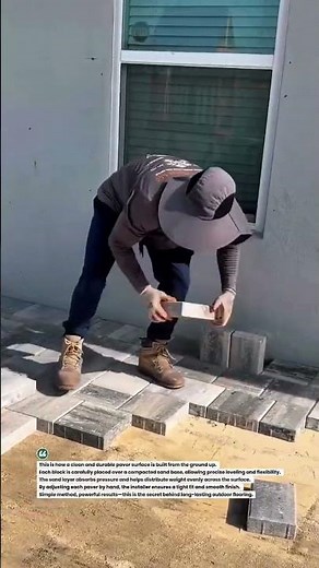 Satisfying Paver Installation on Sand Base Perfect Finish #DIY #construction #paving