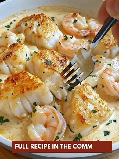 A one-pan seafood dinner that’s rich, cozy, and unforgettable! 📝 Ingredients : 1 lb cod fillets, cut into chunks ½ lb large shrimp, peeled & deveined 2 tbsp olive oil 3 tbsp unsalted butter 4 garlic cloves, minced | Tasty Home Recipes