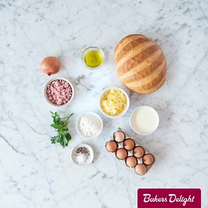 596 reactions · 214 shares | Winter is the perfect time to snuggle up with this belly-warming Cheese & Bacon Quiche in our White Cob. | Bakers Delight | Facebook