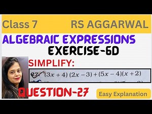 Algebraic Expressions - Rs Aggarwal class 7 Maths Chapter 6 Exercise 6D - Question 27 - Simplify: