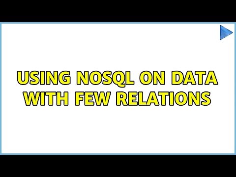 Using NoSQL on data with few relations