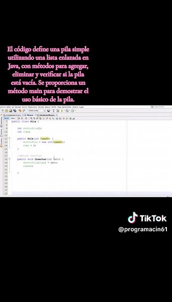 Implementación de Pila en Java Usando Lista Enlazada