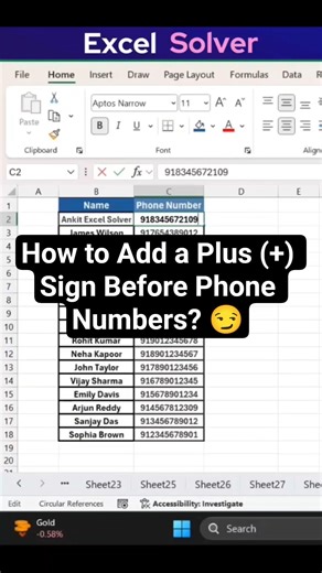 How to Add a Plus (+) Sign Before Phone Numbers? #ytshorts #shortsfeed