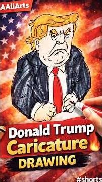 Angry Donald Trump Caricature Art 🖌️🔥 #shorts #AAliArts